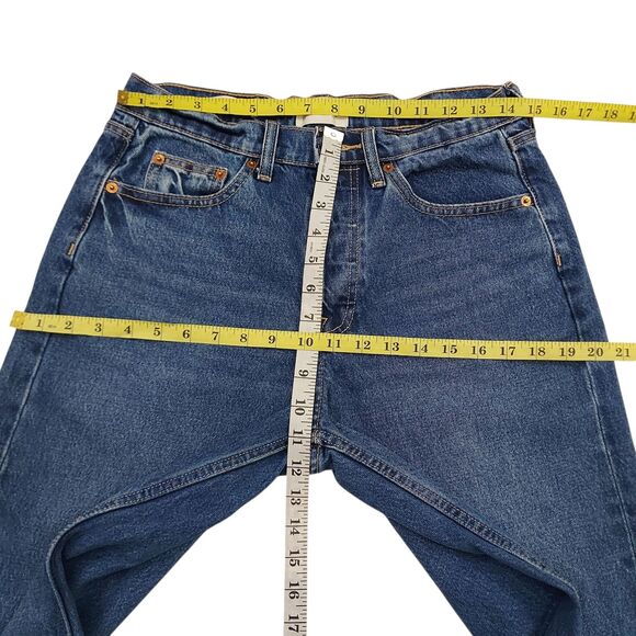 Universal Thread Jeans Womens 4R Blue Baggy Mid Rise Button Cuffed Hem 90s Retro - Picture 11 of 12